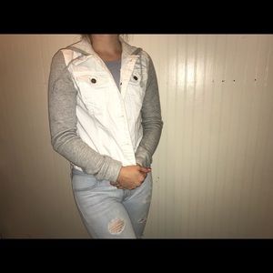 White & Grey Jean Jacket- Mudd